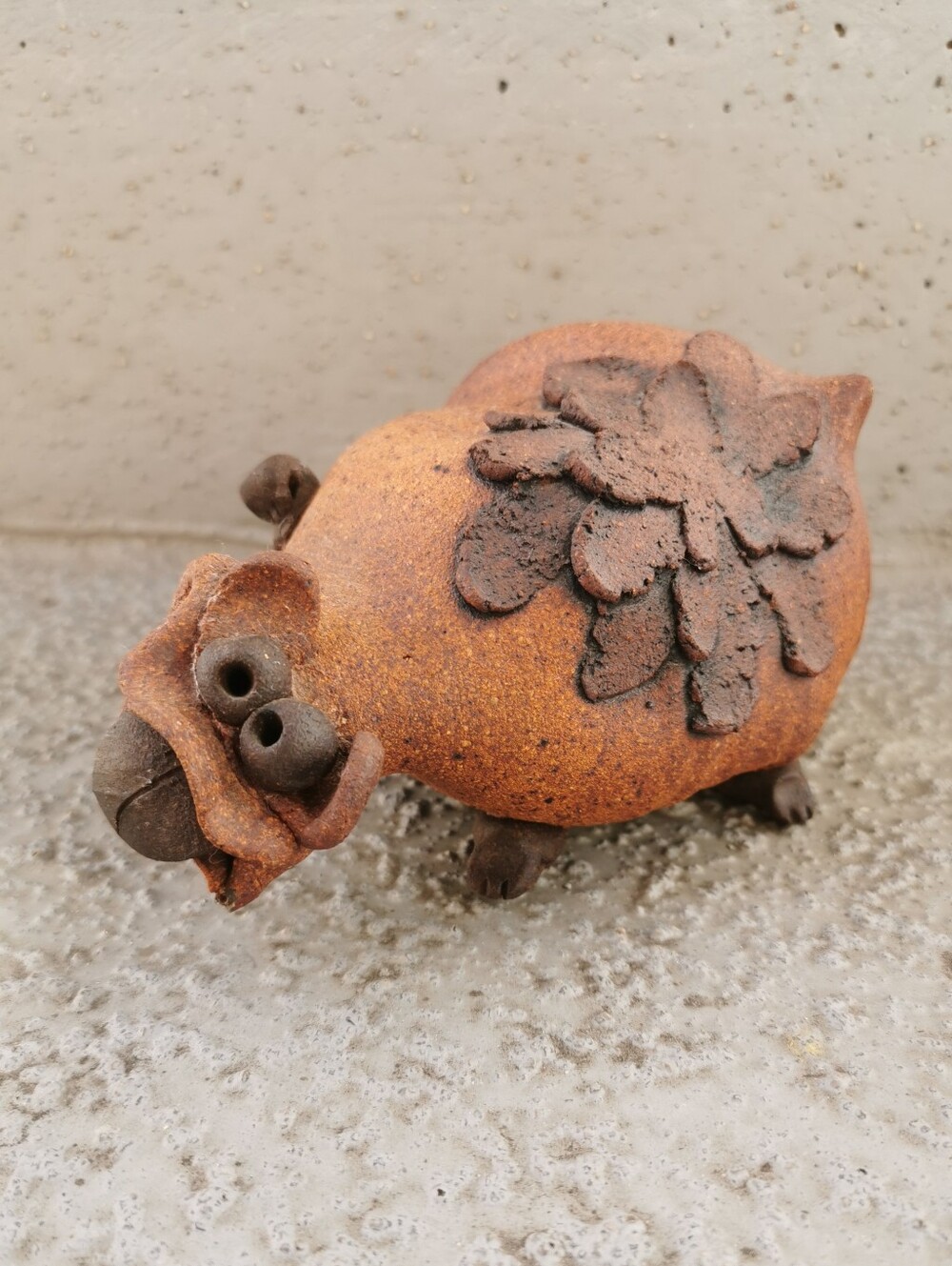 Vintage Ed Drahanchuk Goopher Stoneware Figurine Signed 1960s–70s